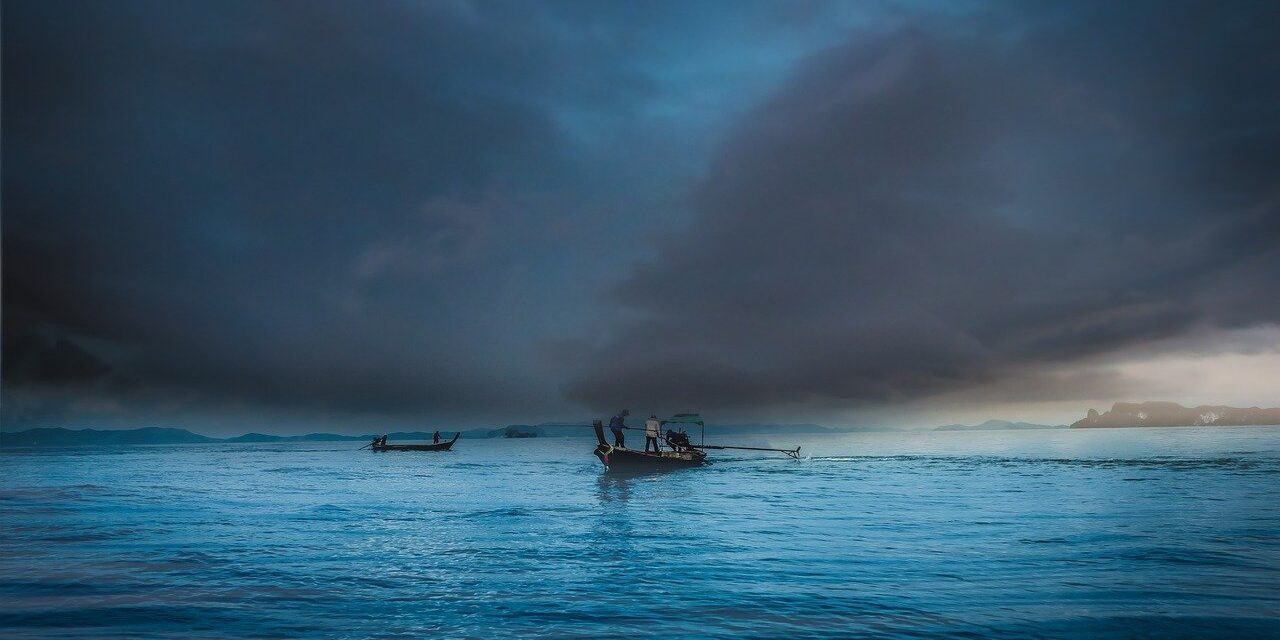 sea, storm, fishermen