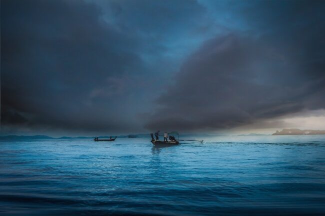 sea, storm, fishermen