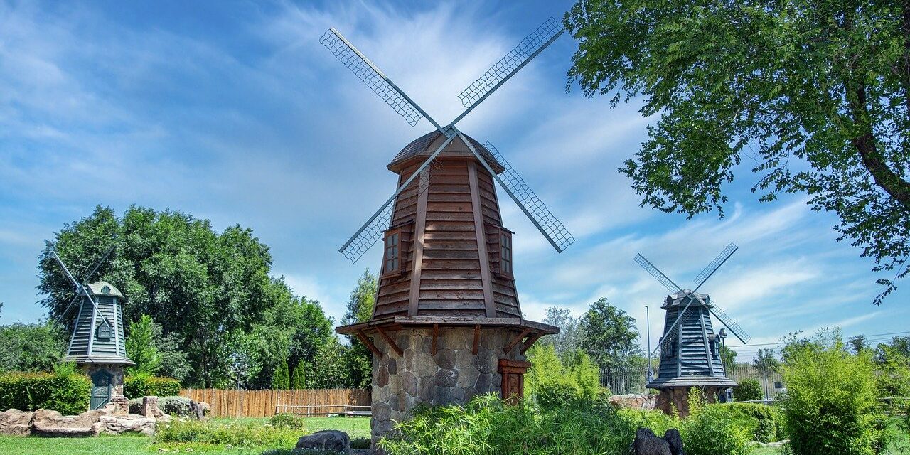 park, nature, windmills