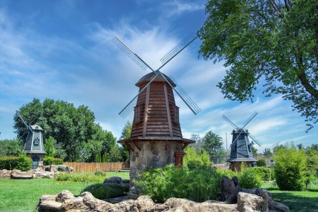 park, nature, windmills