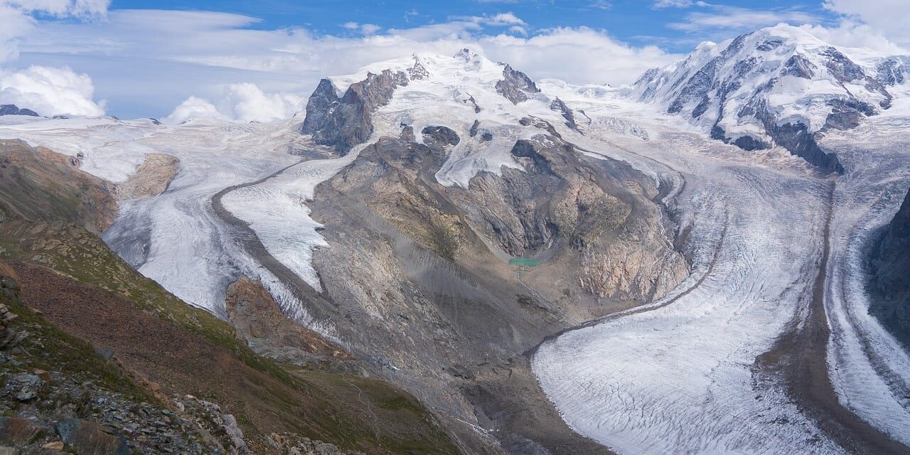 gorner glacier, monte rosa massif, nature