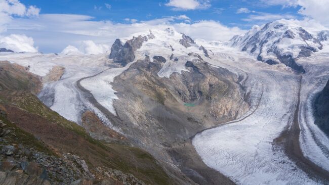 gorner glacier, monte rosa massif, nature