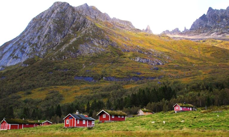 Photo by pasja1000 red house, norway, rocks