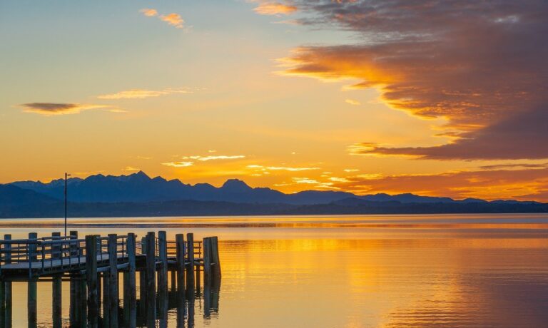 Photo by ChiemSeherin sunset, lake, mountains
