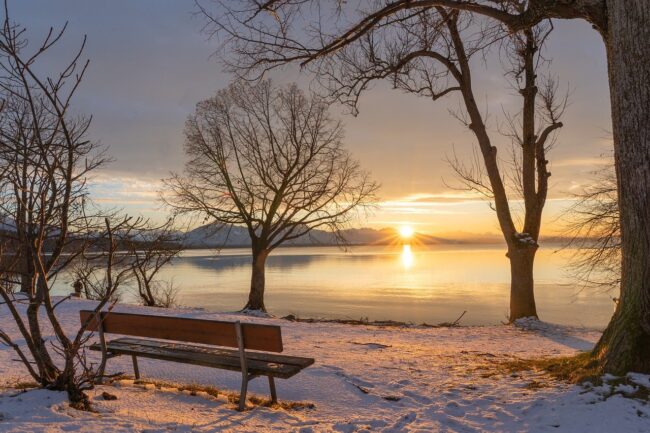 chiemsee lake, lake, sunset