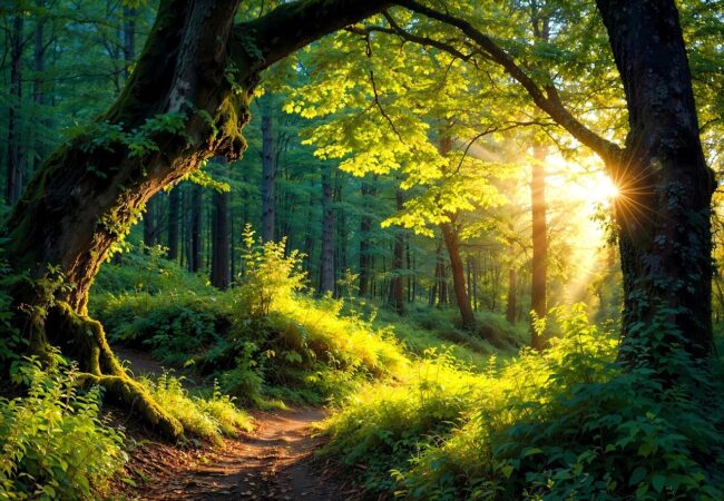 forest, trees, forest path