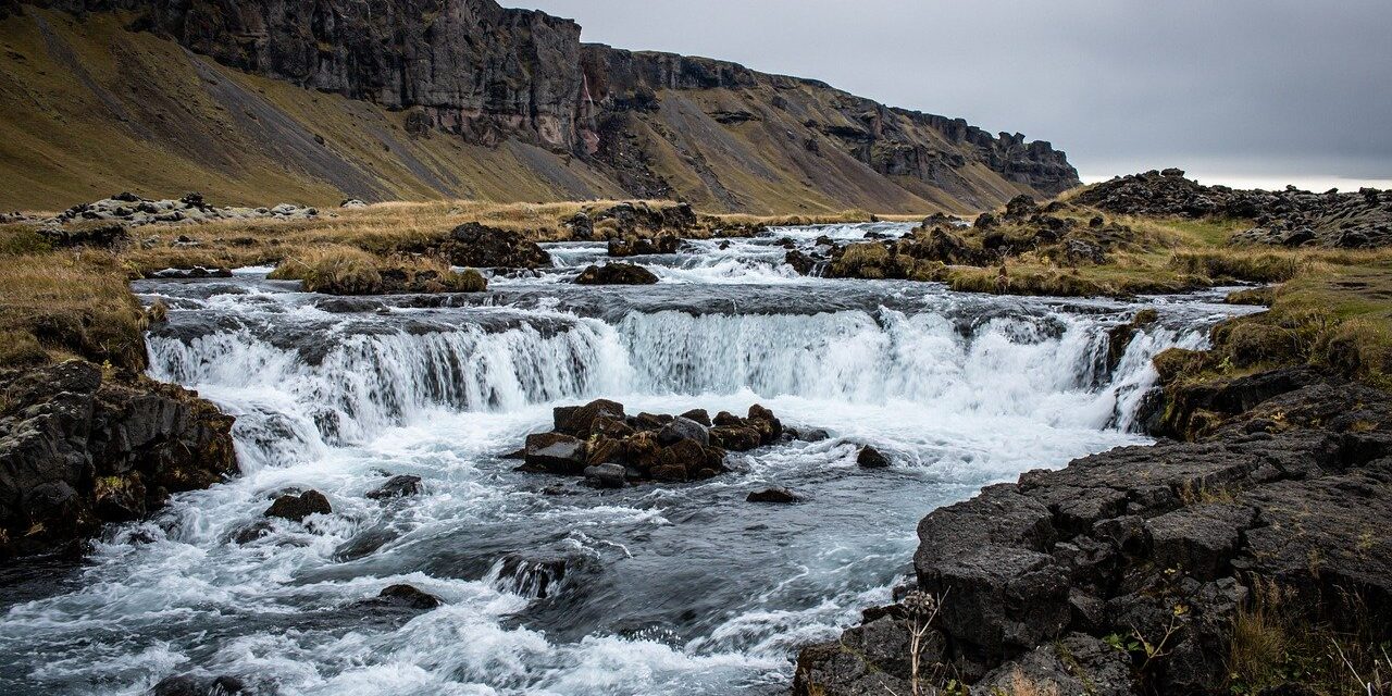 waterfall, river, stream