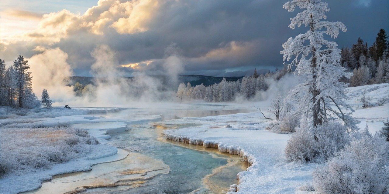 ai generated, river, winter