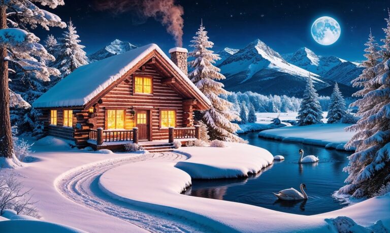 Photo by NickyPe house, wooden hut, moon