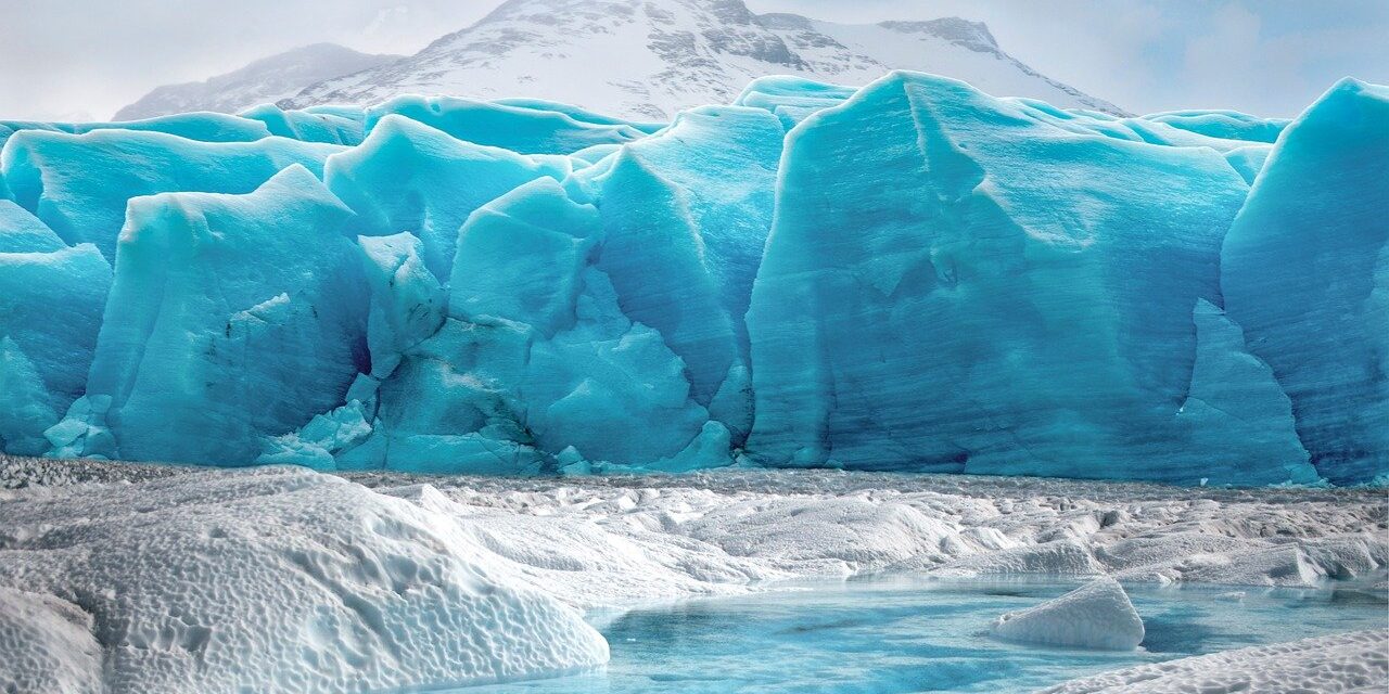 glacier, ice, winter, snow, mountain, thaw, water, landscape, nature