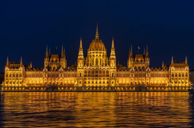 hungarian parliament building, parliament, budapest, hungary, architecture, nature, building, danube, city, at night, water, capital, in the evening, river, light