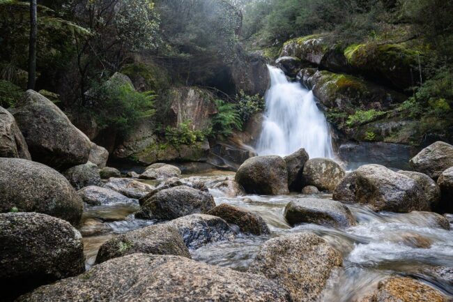 waterfall, rocks, nature, swimming hole, pool, water, landscape, picturesque, oasis, victoria, national park, green, swimming, tourism, flowing water, idyllic, tranquility, ladies bath falls, mount buffalo victoria australia
