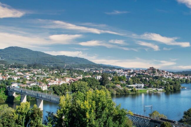 Photo by ELG21 nature, river, bridge, town, mountains, village, sky, forest, trees, galicia, european, border, cityscape, summer, tourism, europe, view, photography, year, clear, portuguese